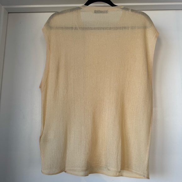 Zara Light Yellow Sleeveless Knit Top - Picture 6 of 7